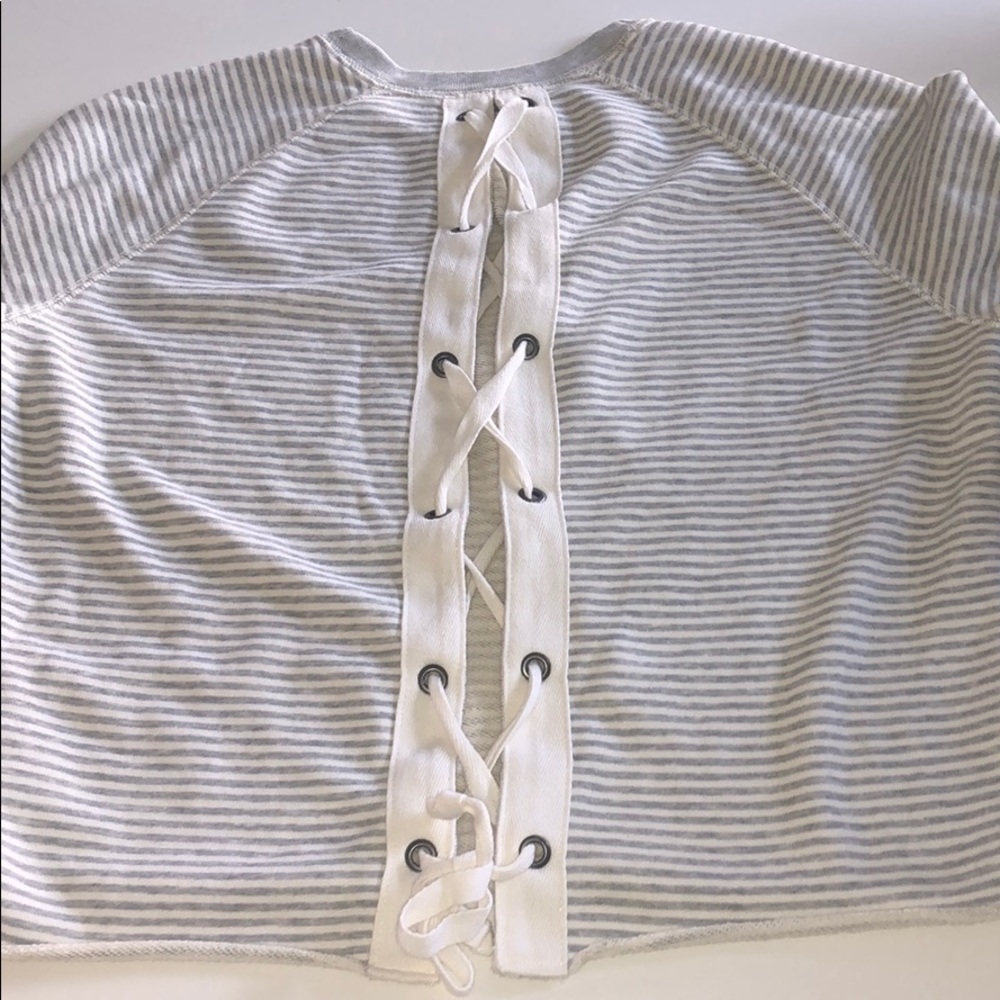 Lace up sweater NWOT